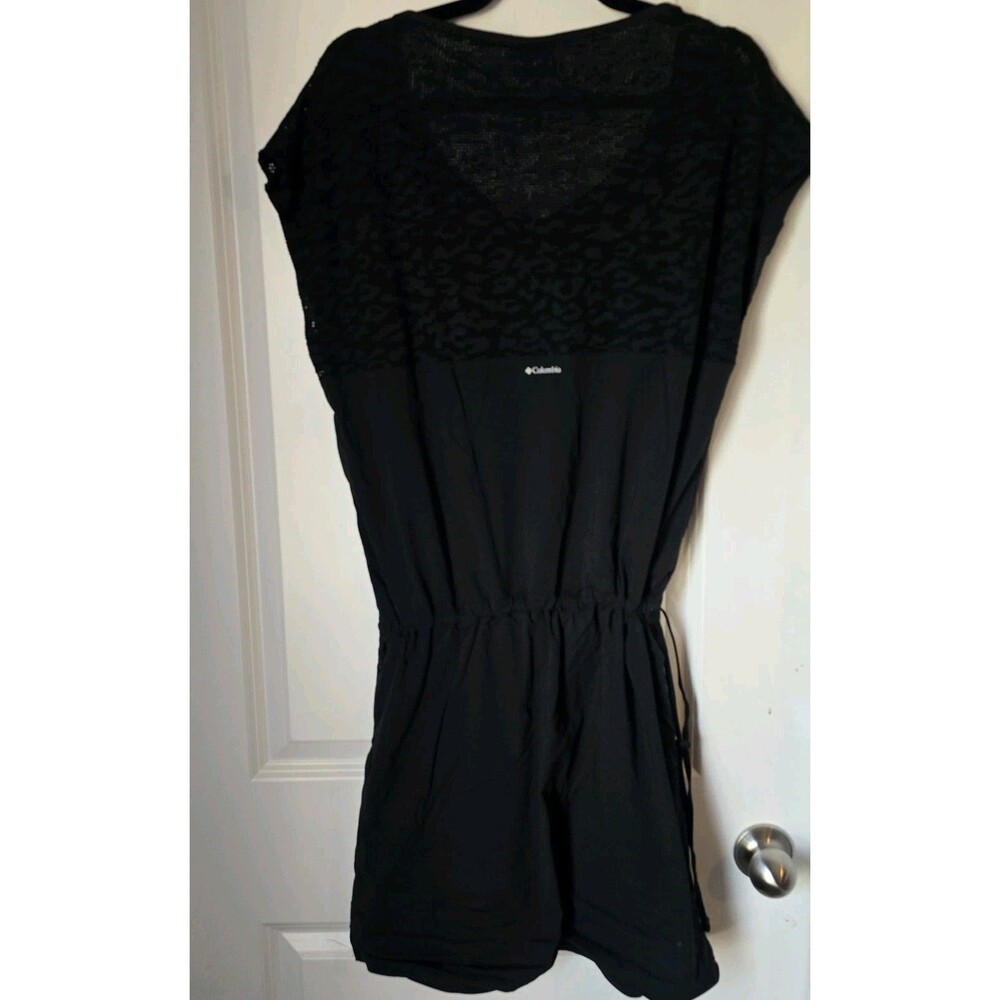 Columbia Peak To Point Womens L Black Dress Short Sleeve Pockets Cinch
